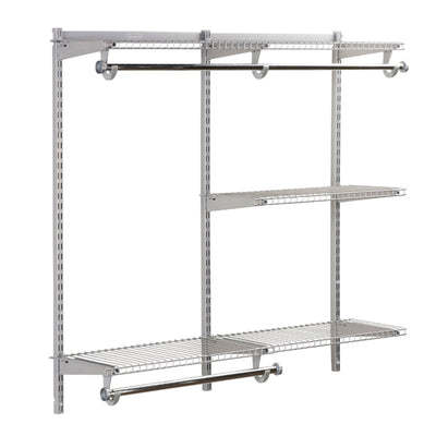 Rubbermaid Classic Custom 4' to 8' Wide Metal Closet Storage Kit (For Parts)