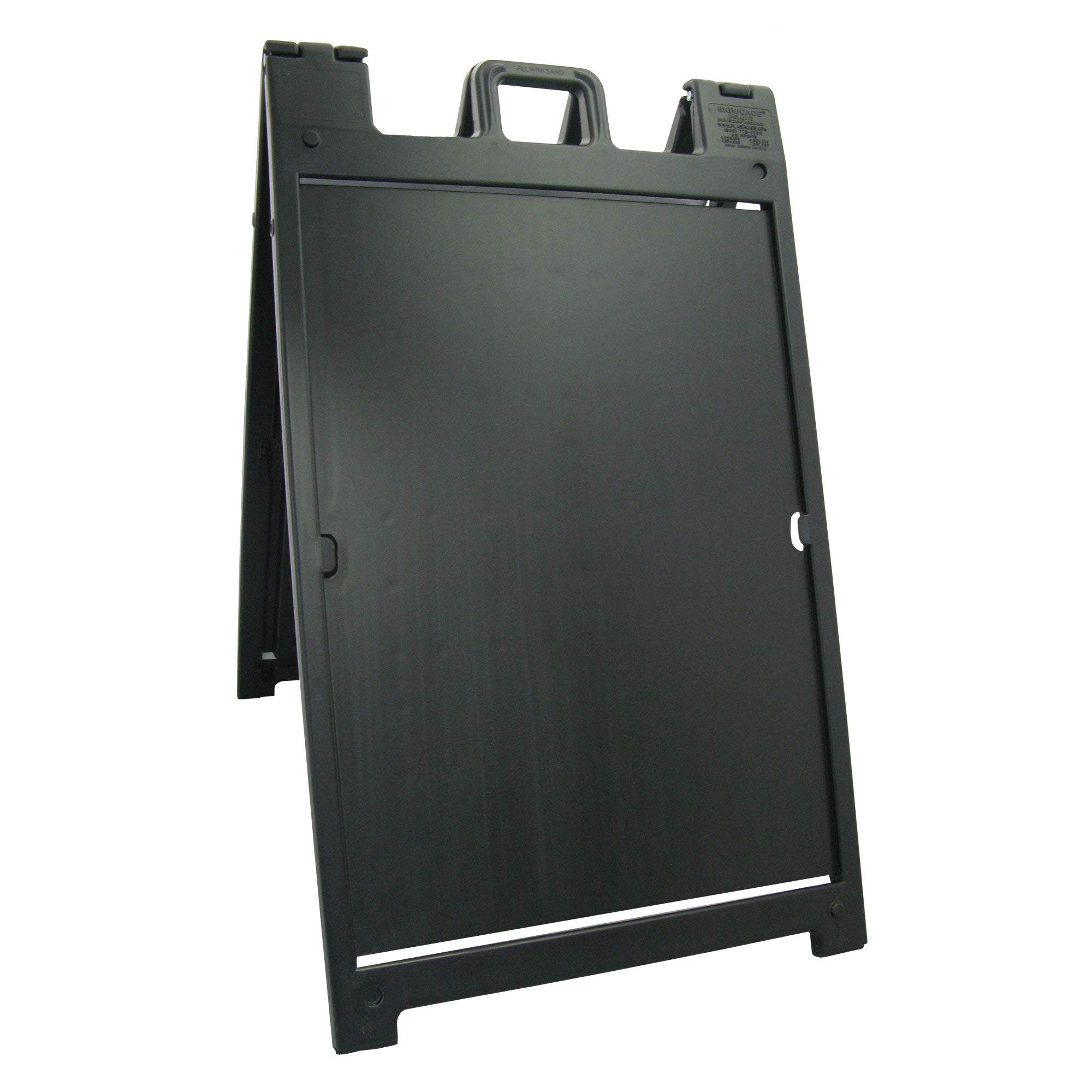 Plasticade Deluxe Signicade Portable Folding Double Sided Sign Stand, Black - VMInnovations