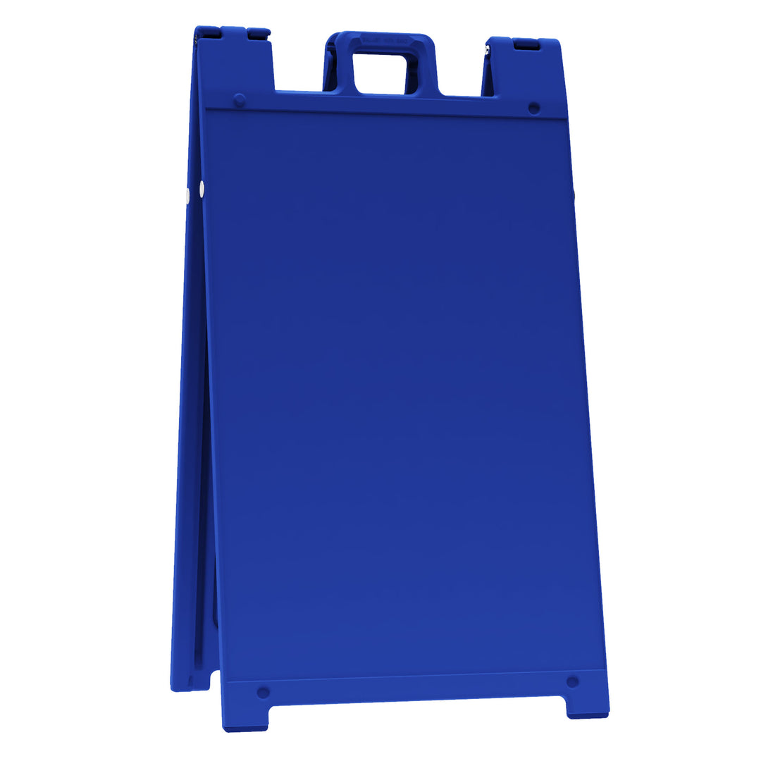 Plasticade Signicade Portable Folding Sidewalk Double Sided Sign Stand, Blue
