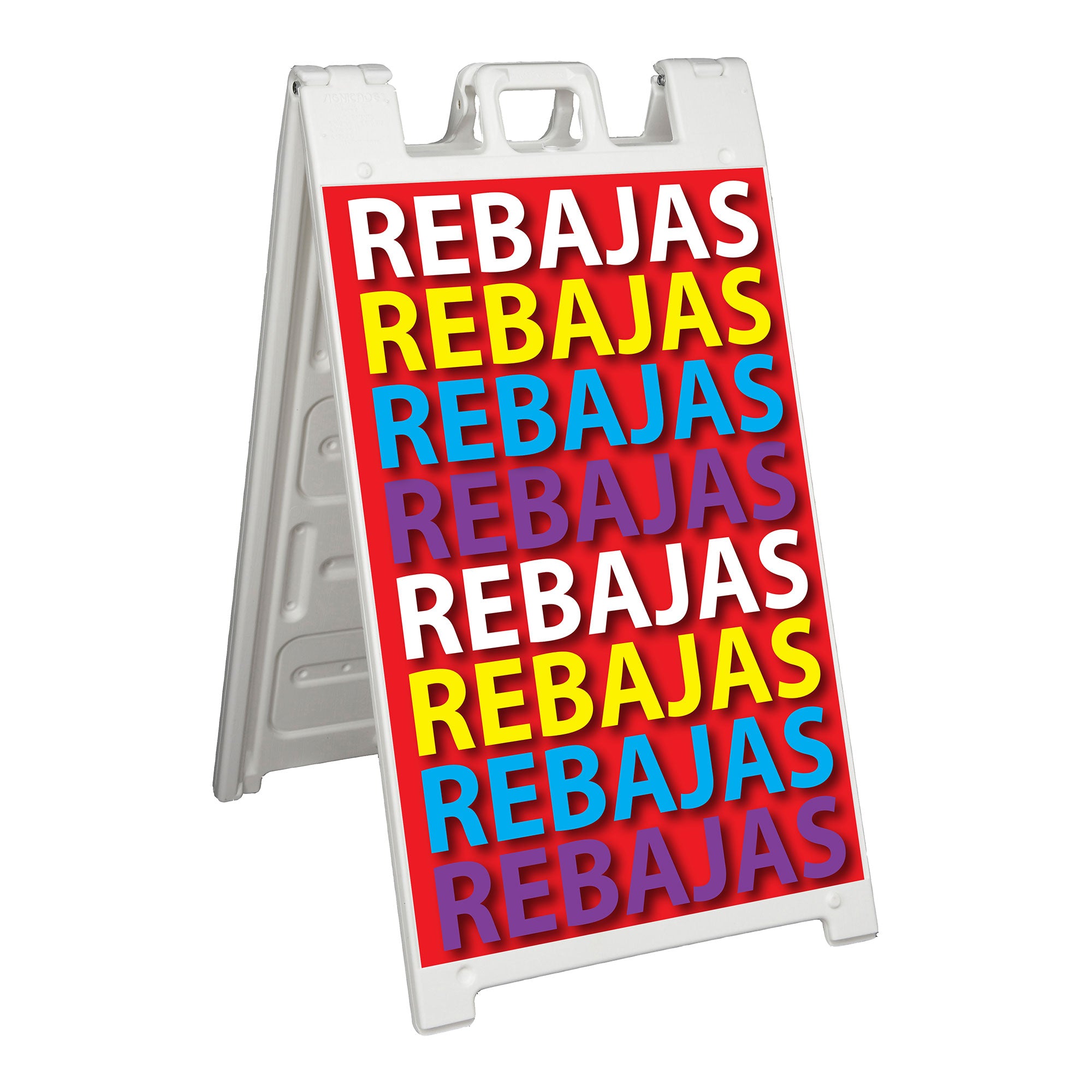 Plasticade Deluxe Signicade Portable Folding Double Sided Sign Stand, White - VMInnovations