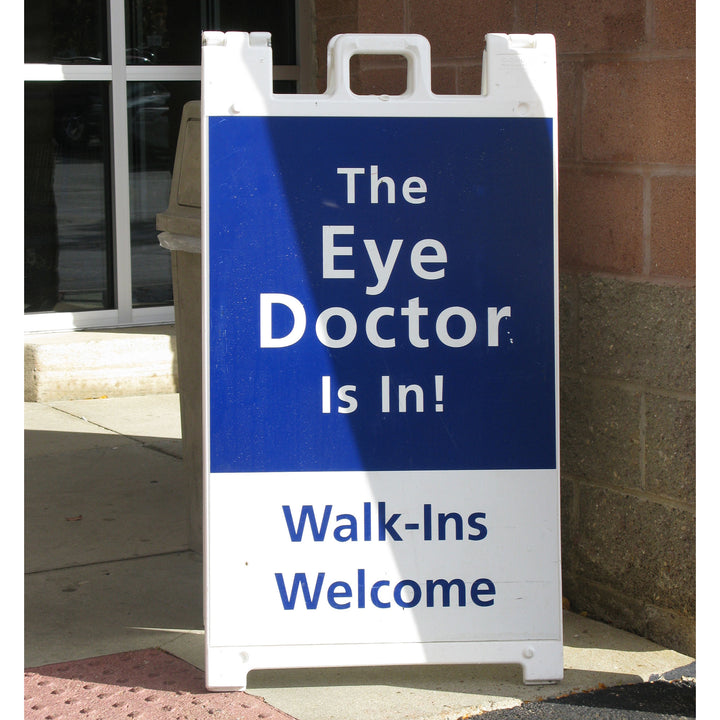 Plasticade Signicade Folding Sidewalk Double Sided Sign Stand, White (Open Box)