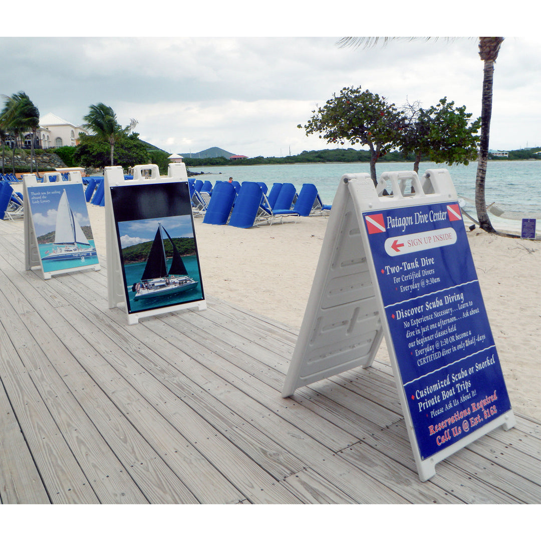Plasticade Deluxe Signicade Portable Folding Double Sided Sign Stand (Open Box)