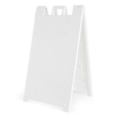 Plasticade Signicade Portable Folding Sidewalk Double Sided Sign Stand, White