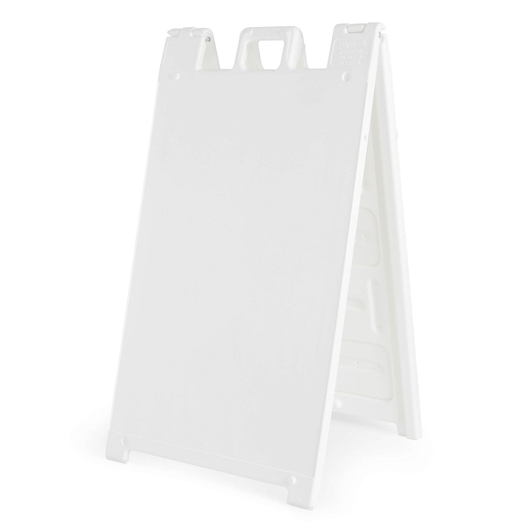 Plasticade Signicade Folding Sidewalk Double Sided Sign Stand, White (Open Box)