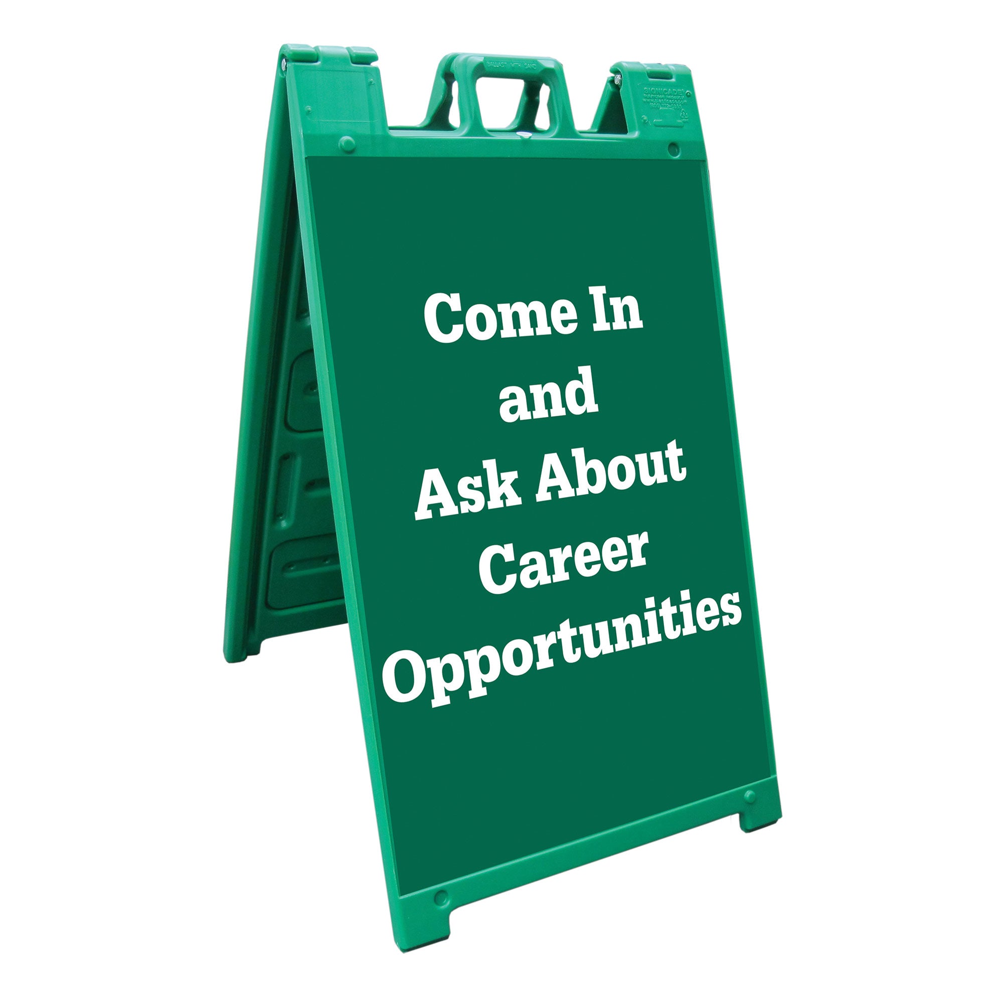 Plasticade Signicade Portable Folding Sidewalk Double Sided Sign Stand, Green - VMInnovations