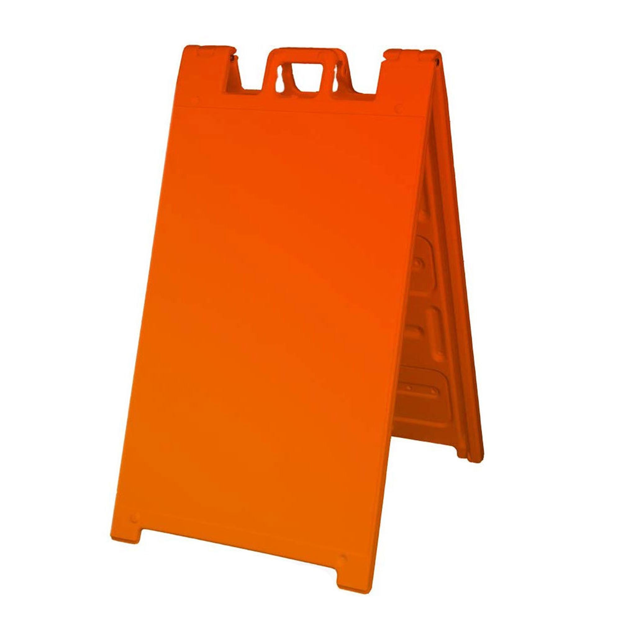 Plasticade 130-O Signicade A Frame Plain Portable Folding Sidewalk Sign, Orange - VMInnovations