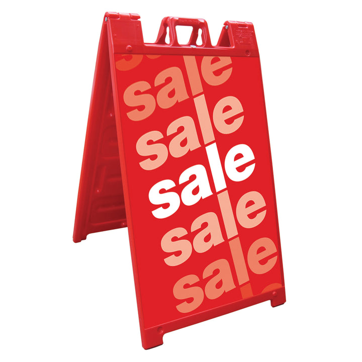 Plasticade 130-R Signicade A Frame Plain Portable Folding Sidewalk Sign, Red