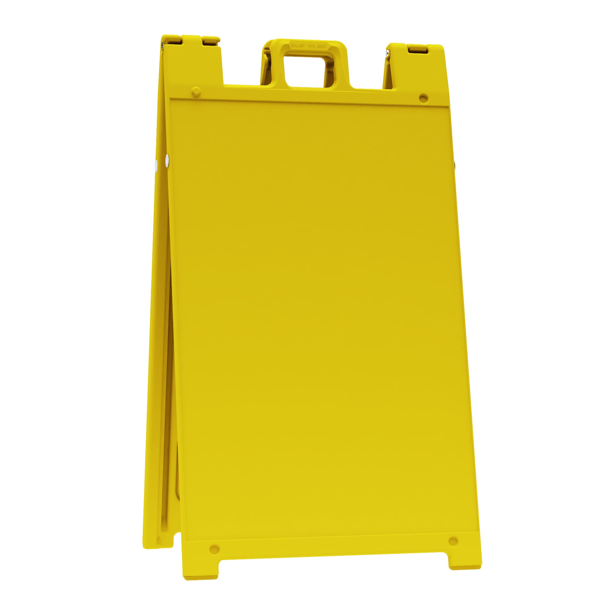 Plasticade 130-Y Signicade A Frame Plain Portable Folding Sidewalk Sign, Yellow - VMInnovations