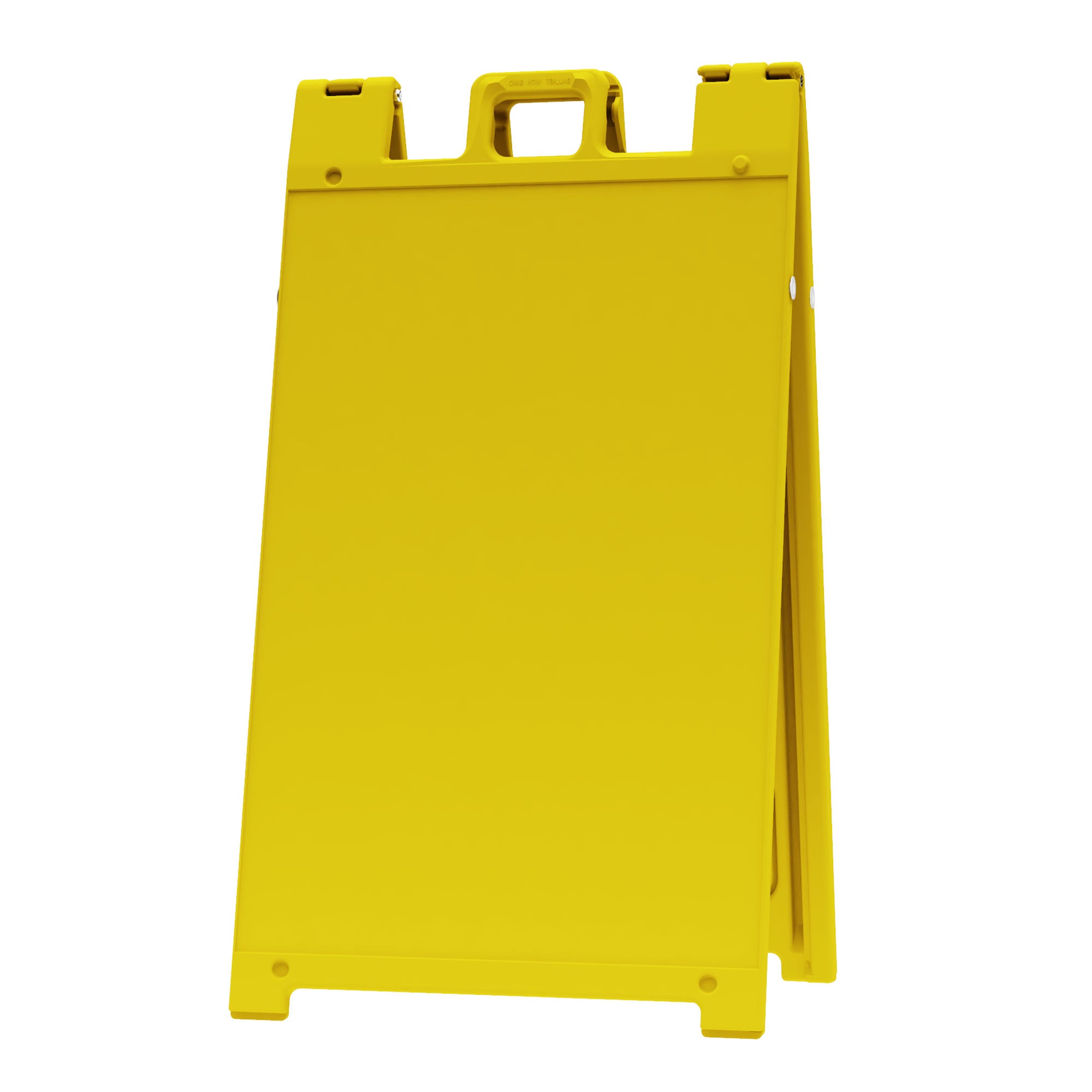 Plasticade 130-Y Signicade A Frame Plain Portable Folding Sidewalk Sign, Yellow - VMInnovations