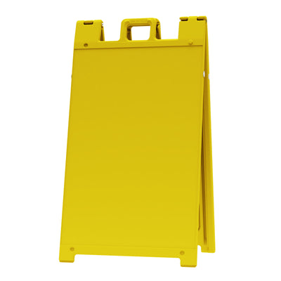 Plasticade 130-Y Signicade A Frame Plain Portable Folding Sidewalk Sign, Yellow - VMInnovations