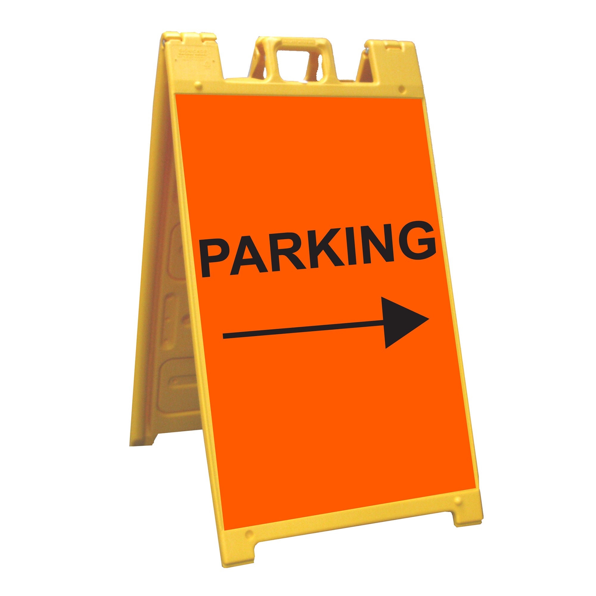 Plasticade 130-Y Signicade A Frame Plain Portable Folding Sidewalk Sign, Yellow - VMInnovations