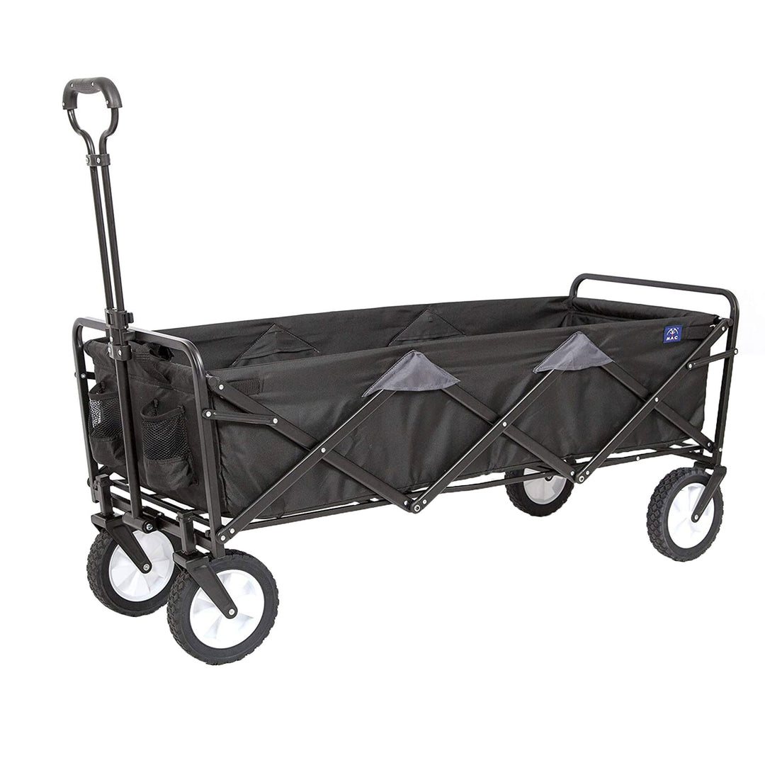 Mac Sports Xtender 52" Extra Long Collapsible Utility Storage Wagon Cart, Black