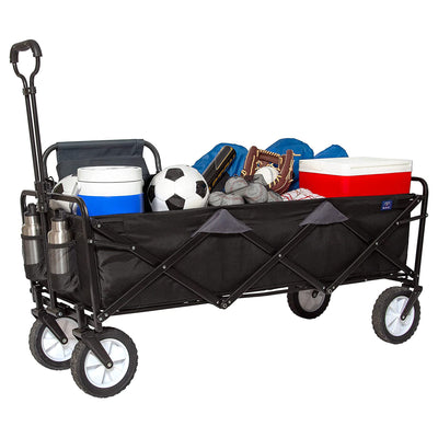 Mac Sports Xtender 52" Extra Long Collapsible Utility Storage Wagon Cart, Black