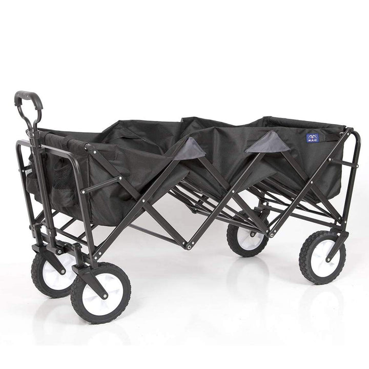 Mac Sports Xtender 52" Extra Long Collapsible Utility Storage Wagon Cart, Black