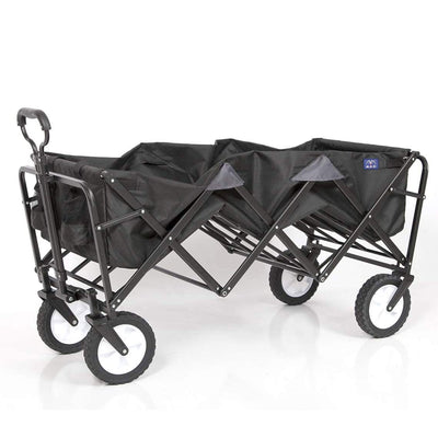 Mac Sports Xtender 52" Extra Long Collapsible Utility Storage Wagon Cart, Black