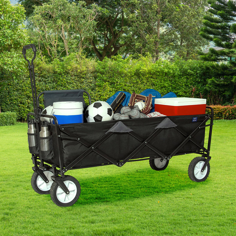 Mac Sports Xtender 52" Extra Long Collapsible Utility Storage Wagon Cart, Black