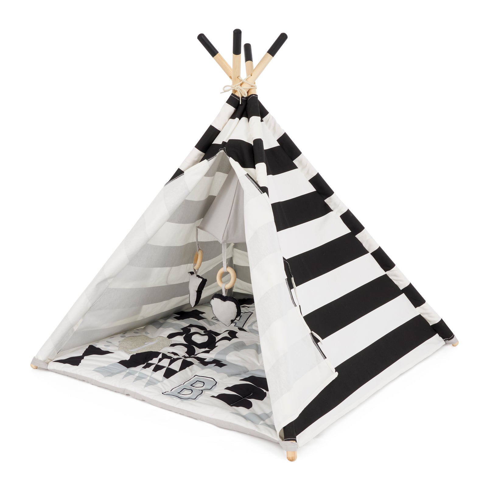 Asweets Indoor Foldable Teepee Play Tent with ABC Mat (Open Box) - VMInnovations