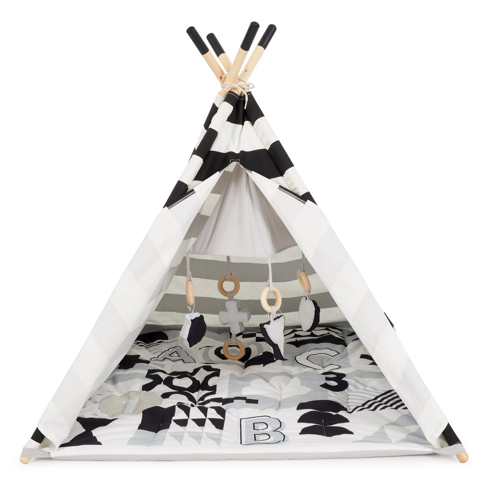Asweets Indoor Foldable Teepee Play Tent with ABC Mat (Open Box) - VMInnovations