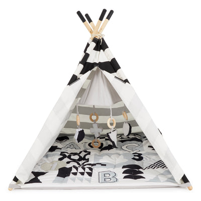 Asweets Indoor Foldable Teepee Play Tent with ABC Mat (Open Box) - VMInnovations
