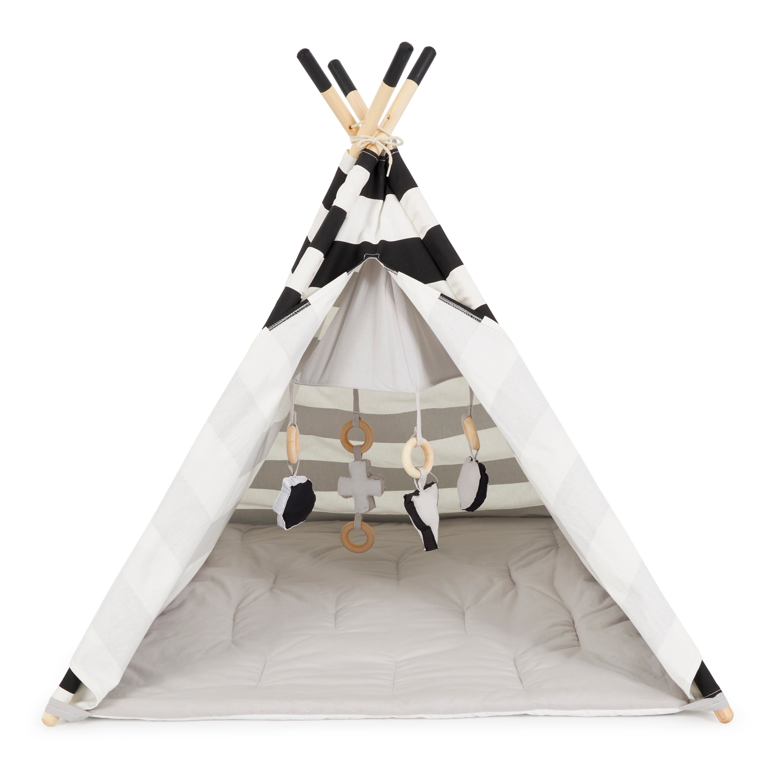 Asweets Indoor Foldable Teepee Play Tent with ABC Mat (Open Box) - VMInnovations
