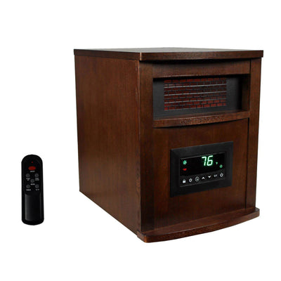 Lifesmart 6 Element 1500W Electric Infrared Quartz Space Heater, Brown (2 Pack)