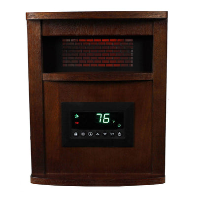 Lifesmart 6 Element 1500W Electric Infrared Quartz Space Heater, Brown (2 Pack) - VMInnovations