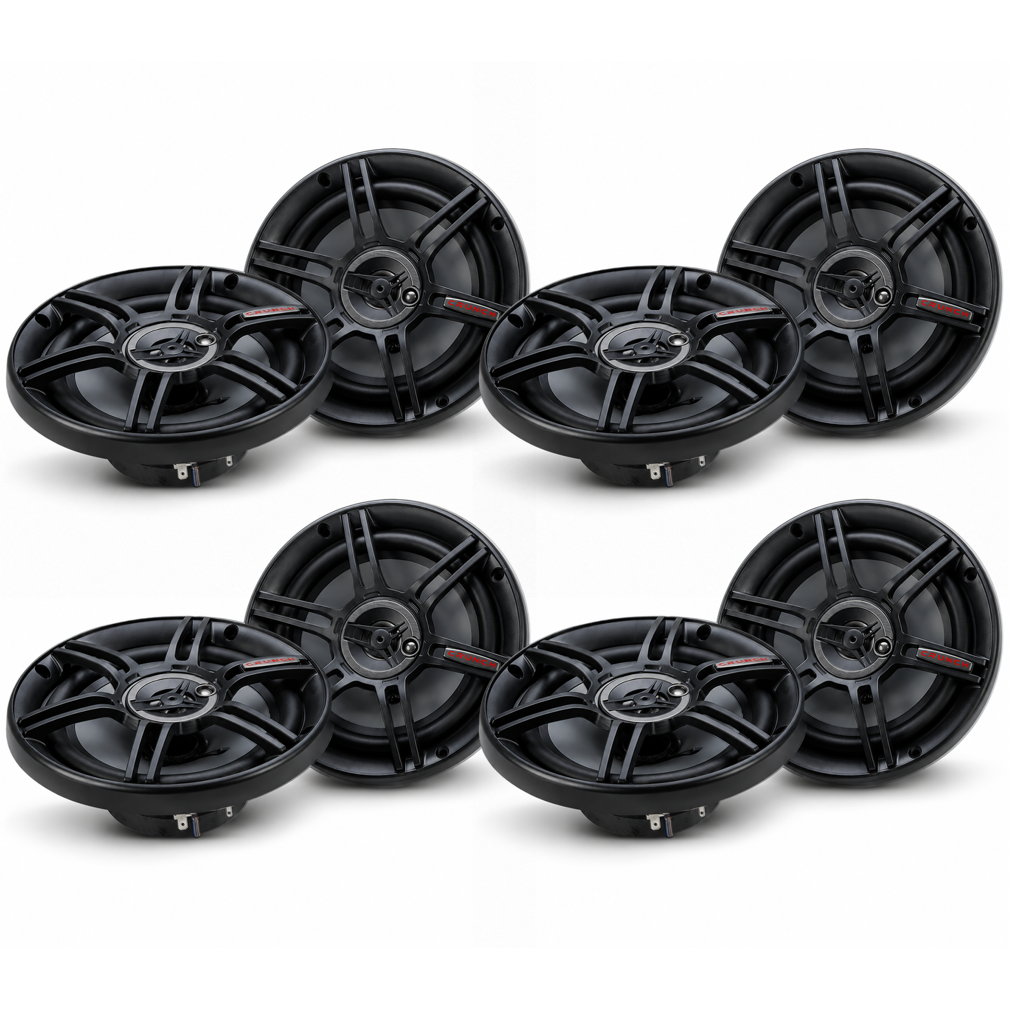 Crunch CS-653 300 Watts 6.5-Inch 3-Way 4 Ohms Steel Basket CS Speakers (4 Pack) - VMInnovations