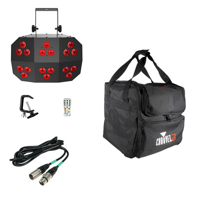 Chauvet DJ Wash FX2 4 Color LED Effect w/ Soft Bag, 6" C Clamp, Remote, & Cable
