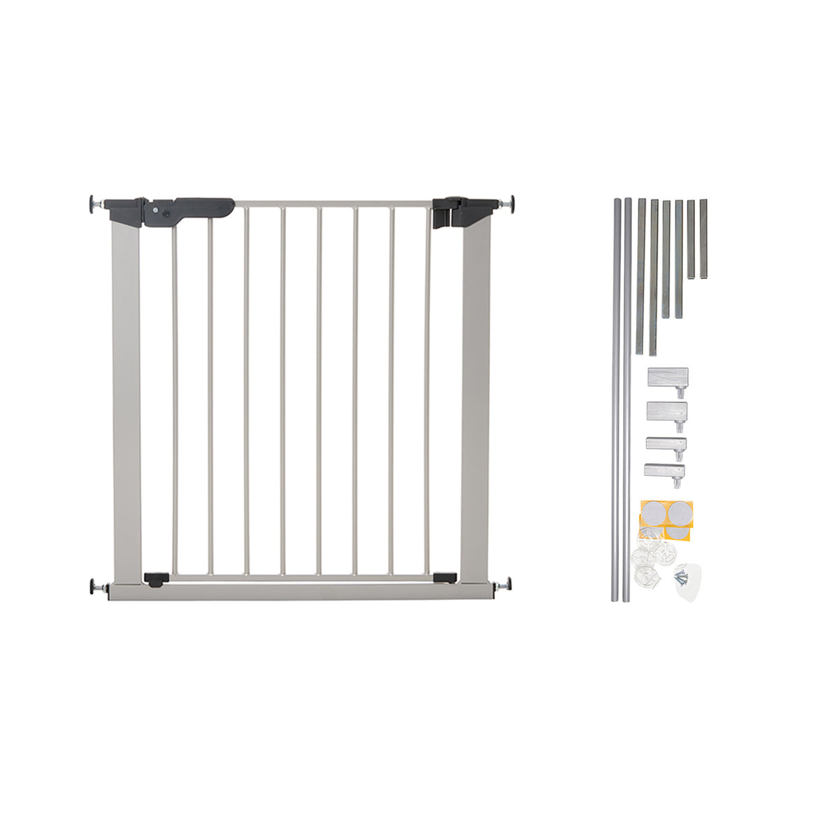 BabyDan Premier True Pressure Fit 28.9-36.7" Baby Gate w/ Extension Kit, Silver - VMInnovations