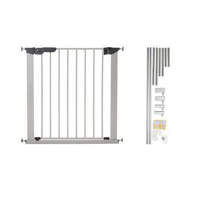 BabyDan Premier True Pressure Fit 28.9-36.7" Baby Gate w/ Extension Kit, Silver - VMInnovations