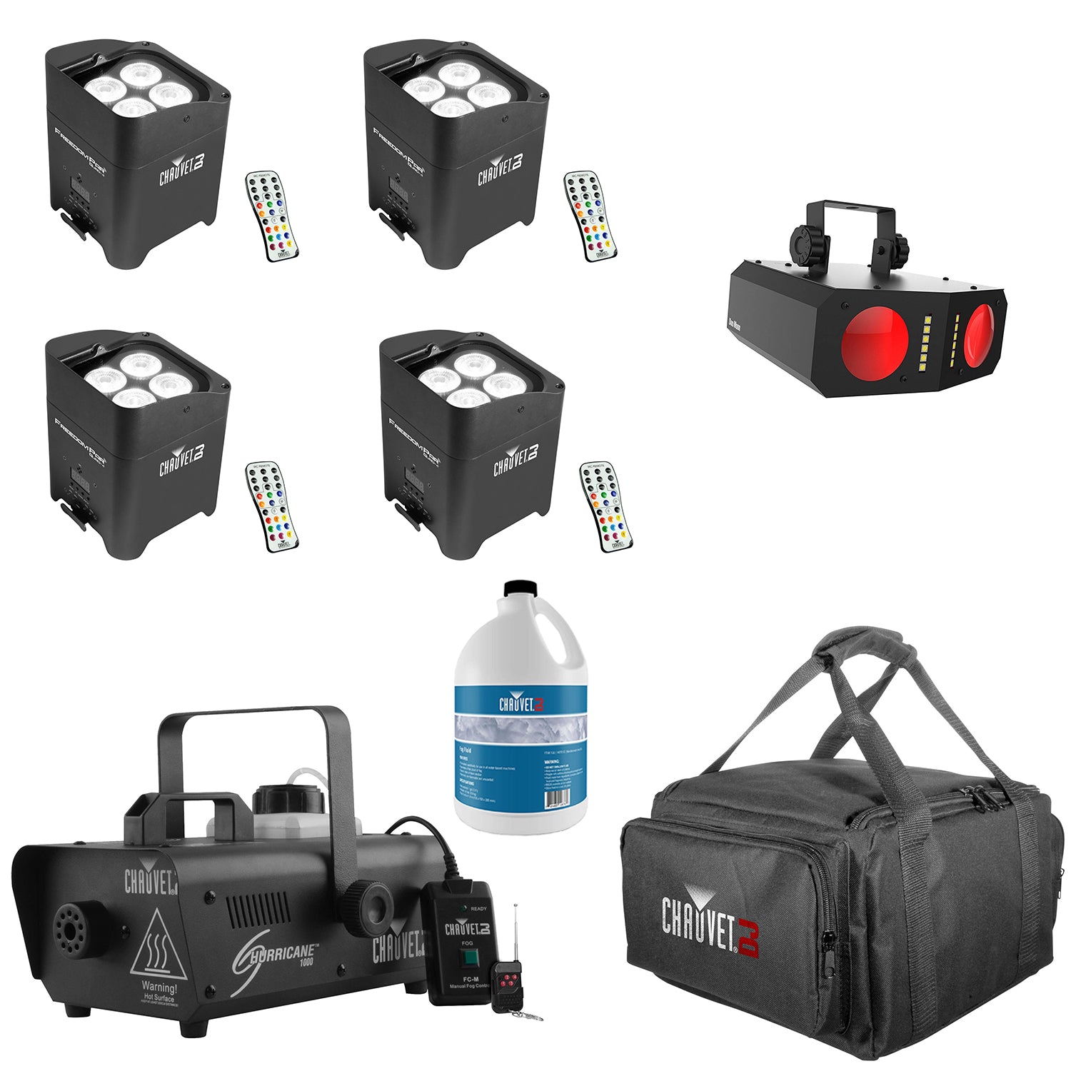 Chauvet DJ Freedom Par Quad 4 Wireless Battery LED Wash Light Effect w/ Remote - VMInnovations