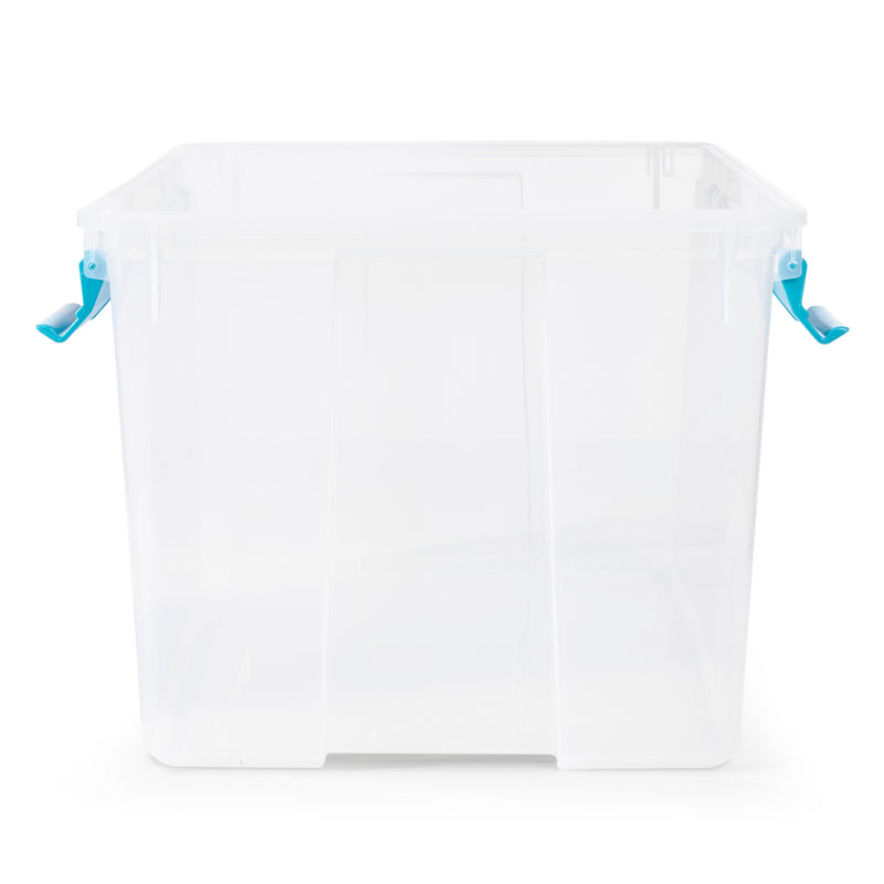 Sterilite 54-Qt Clear Plastic Stackable Storage Bin w/ Gasket Latch Lid, 16 Pack - VMInnovations