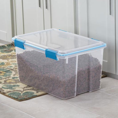 Sterilite 54-Qt Clear Plastic Stackable Storage Bin w/ Gasket Latch Lid, 36 Pack