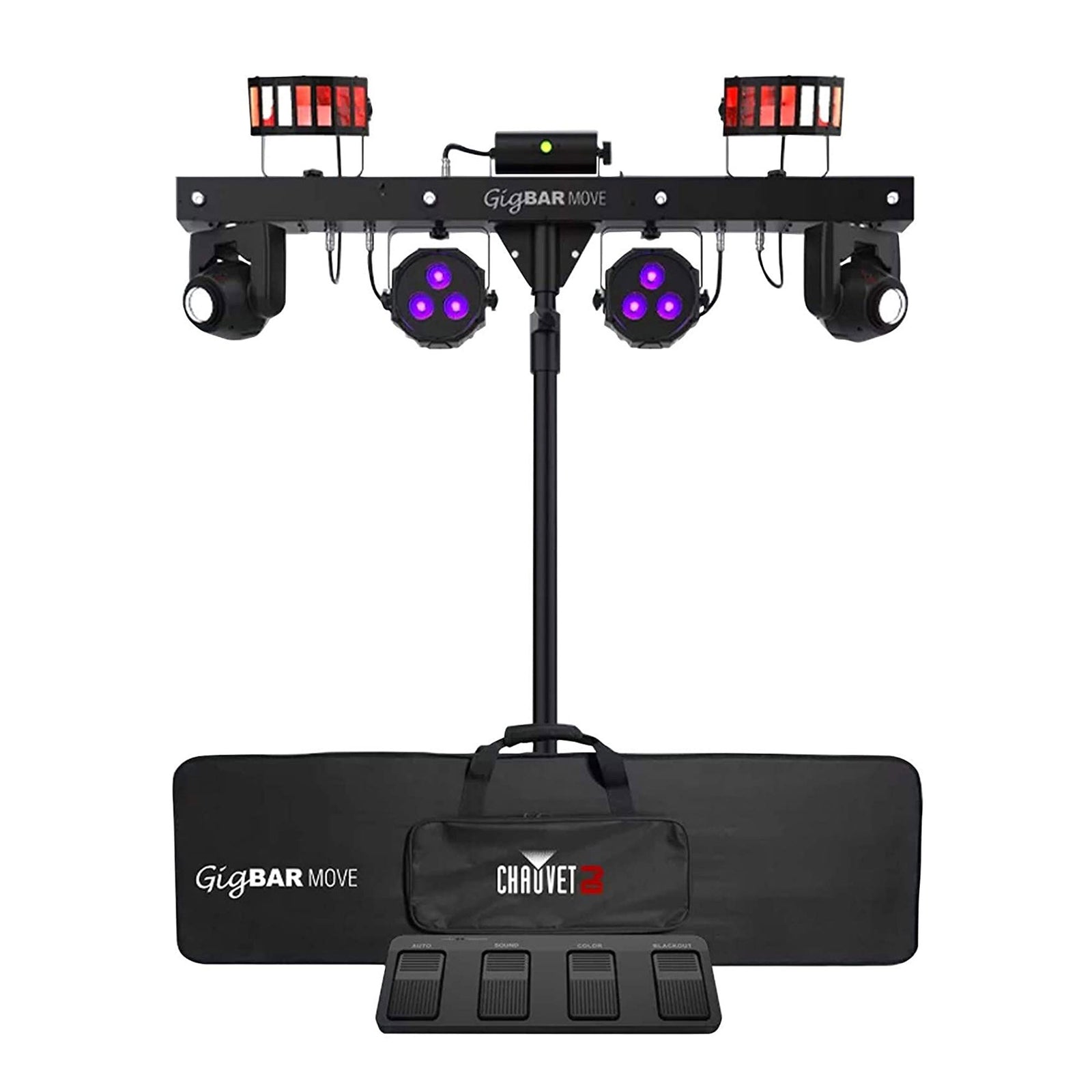 Chauvet DJ Gig Bar Move 5-in-1 LED Lighting System with 2 Moving Heads, Black - VMInnovations