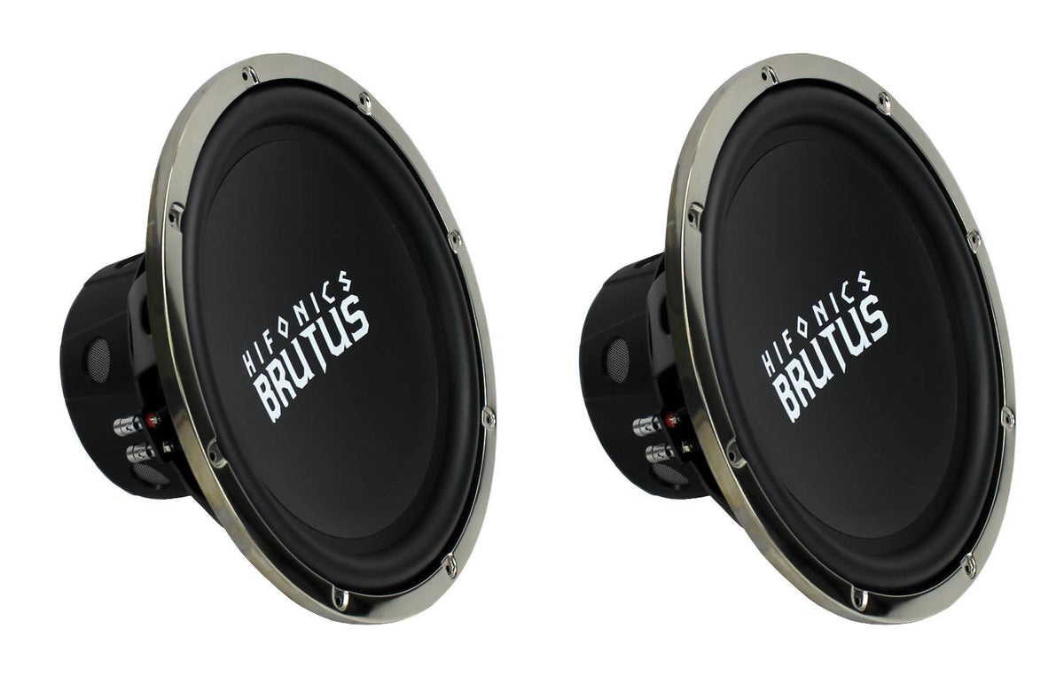 2) Hifonics BRZ15D4 Brutus 15" 2400 Watt DVC 4-Ohm Car Audio Power Subwoofers