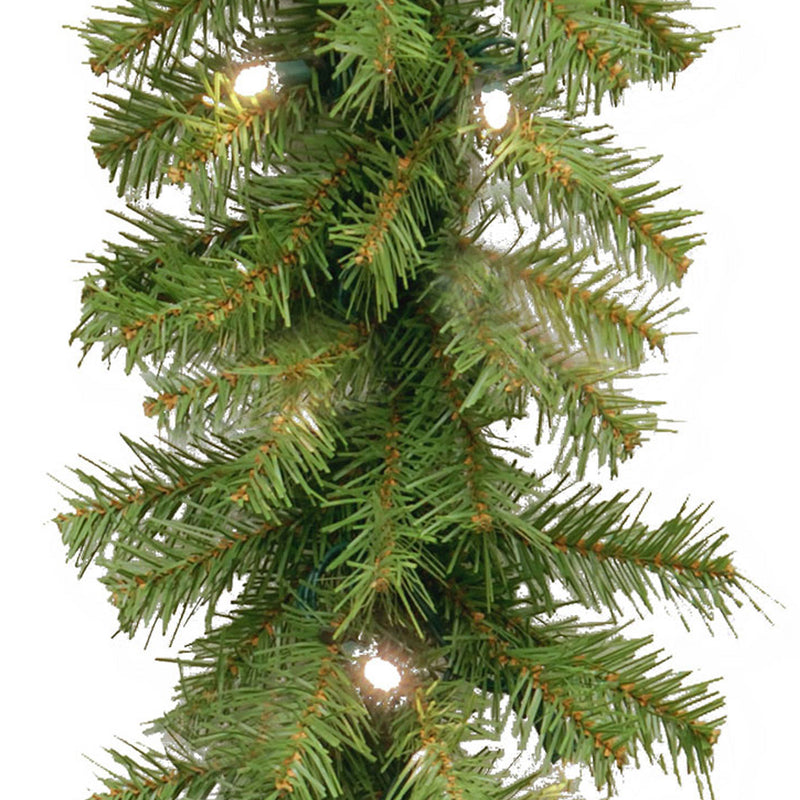 National Tree Company Norwood Fir 9 Foot Prelit Holiday Garland Clear LED Lights