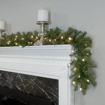 National Tree Company Norwood Fir 9 Foot Prelit Holiday Garland Clear (Used) - VMInnovations