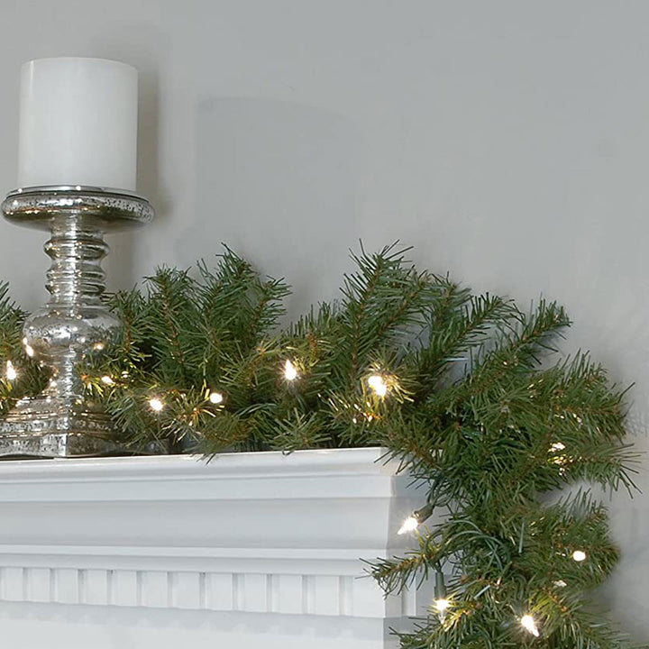 National Tree Company Norwood Fir 9 Foot Prelit Holiday Garland Clear (Used)