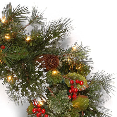 National Tree Company 24 Inch Wintry Pine Wreath with Lights and Decor(Open Box) - VMInnovations