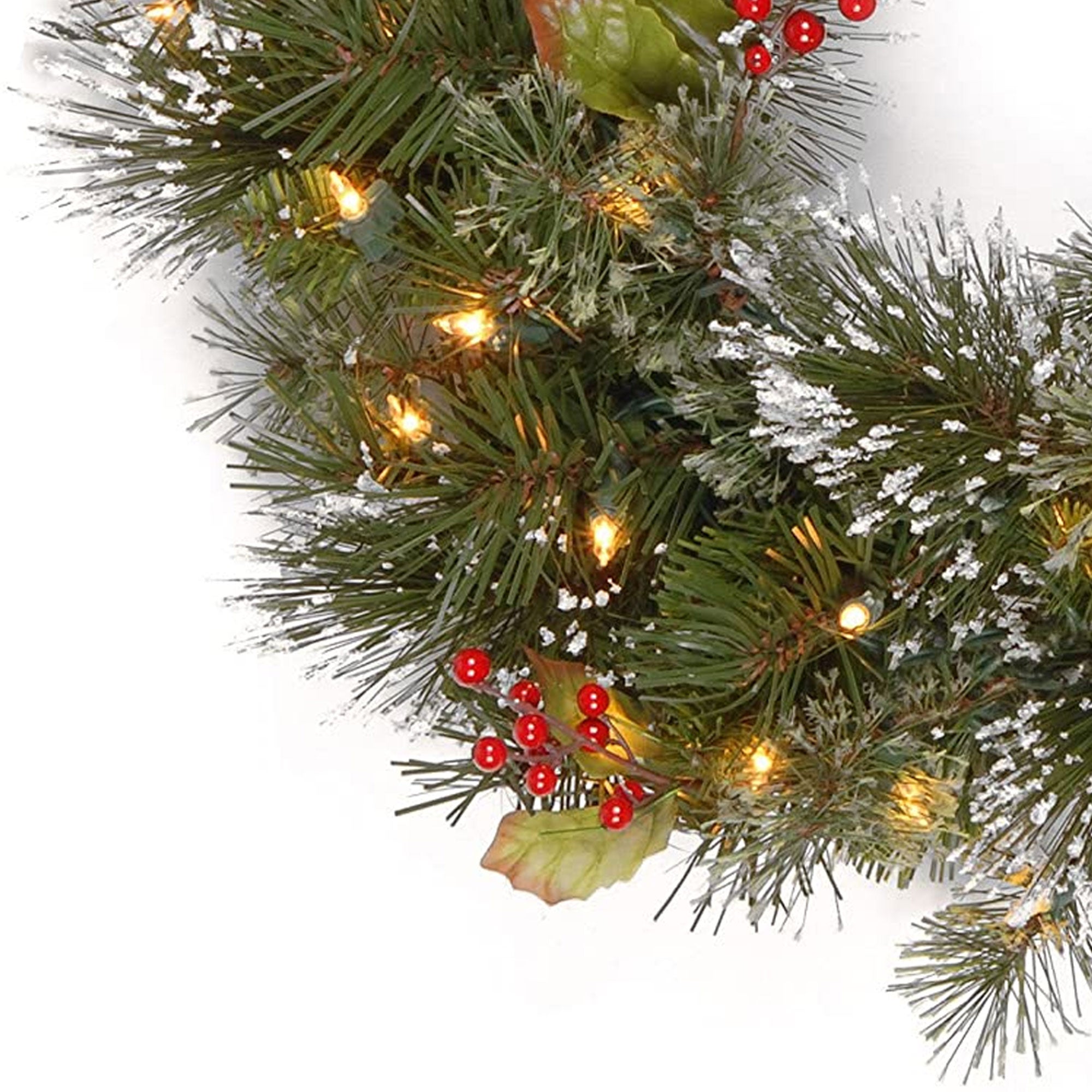 National Tree Company 24 Inch Wintry Pine Wreath with Lights and Decor(Open Box) - VMInnovations