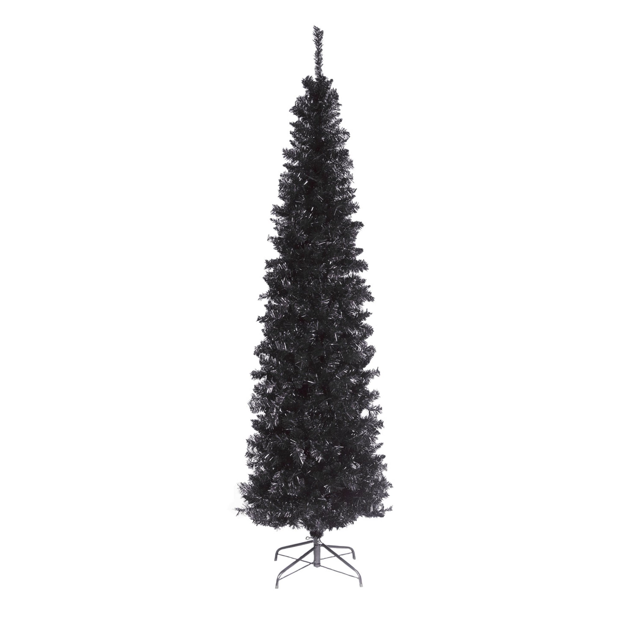 National Tree Company 6 Foot Unlit Holiday Tinsel Tree with Metal Stand, Black