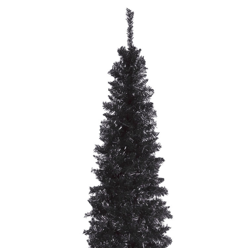 National Tree Company 6 Foot Unlit Holiday Tinsel Tree with Metal Stand, Black