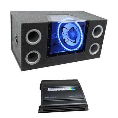 PYRAMID BNPS122 12" 1200W Subwoofer Enclosure Subs Box + Autotek Amplifier Amp