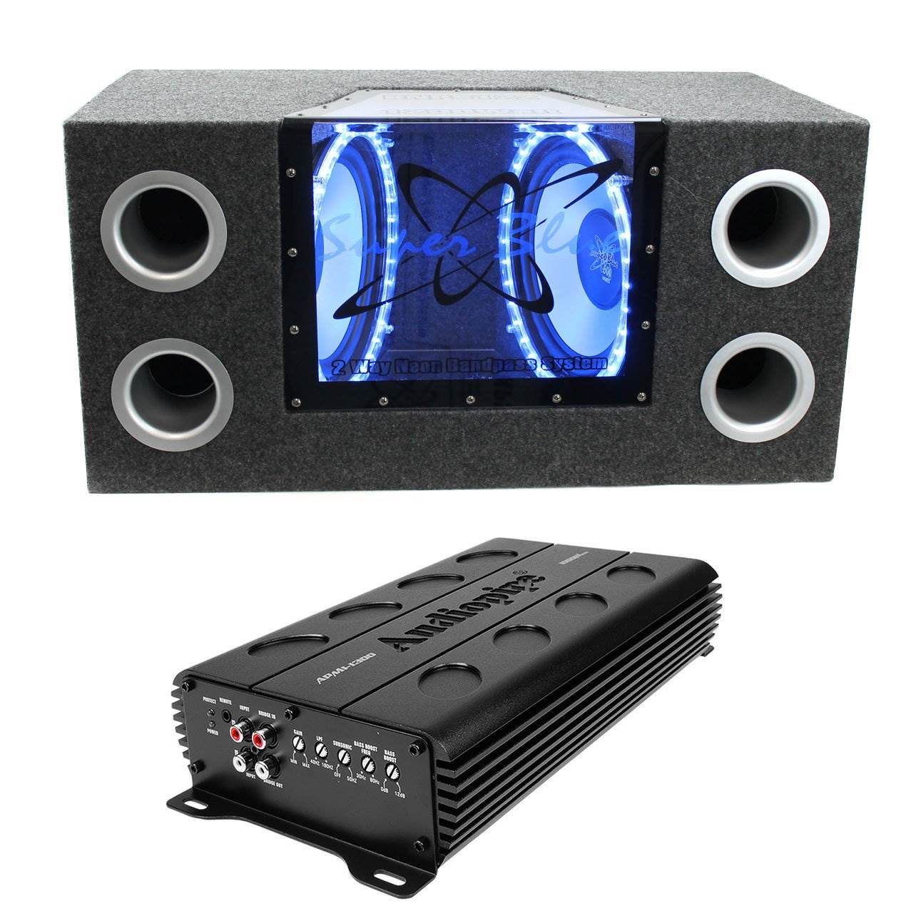 PYRAMID BNPS102 10" 1000W Subwoofer Enclosure Subs Box + Audiopipe Amplifier Amp