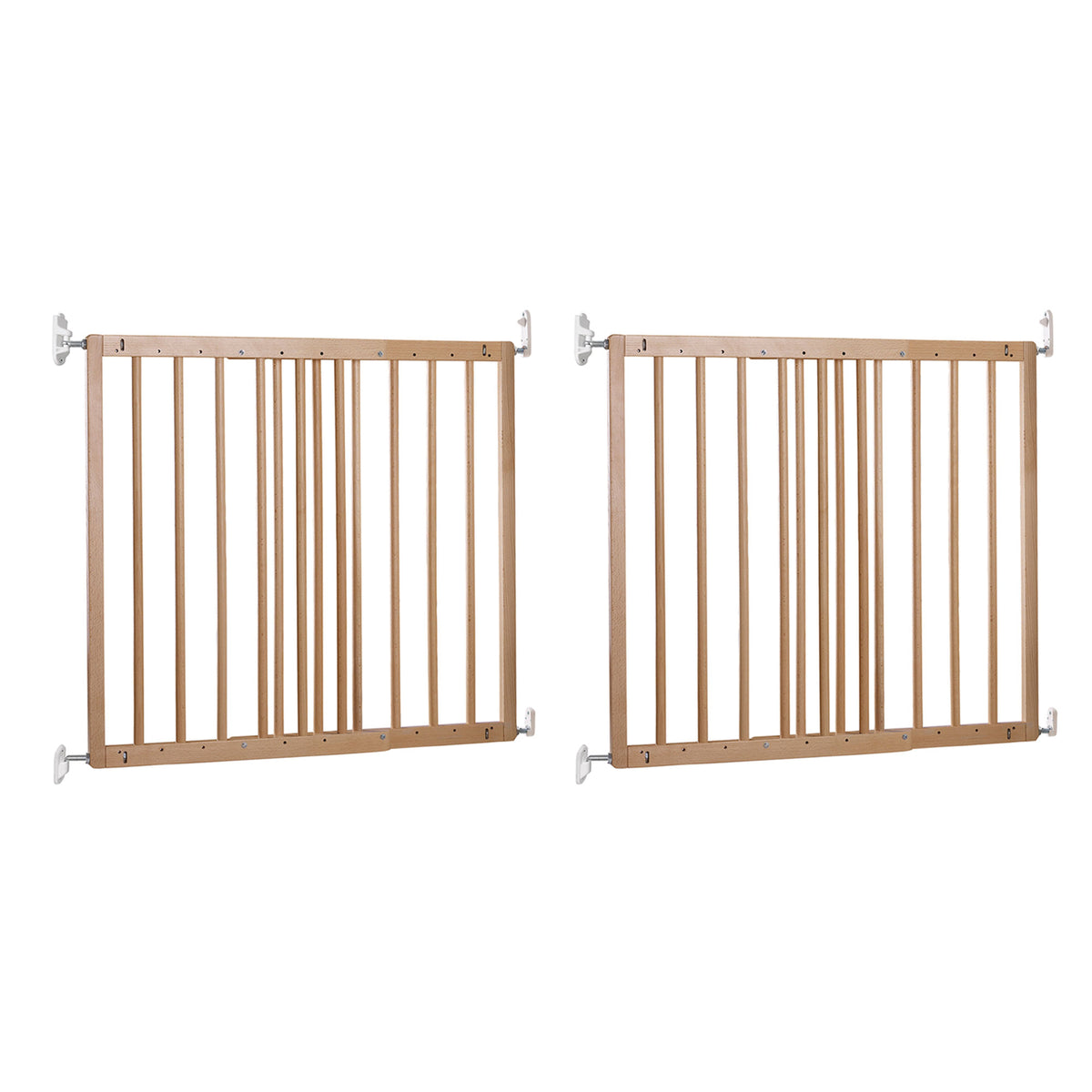 BabyDan MultiDan Wall Mount 23.9-40.1" Doorway Safety Gate, Beechwood (2 Pack)