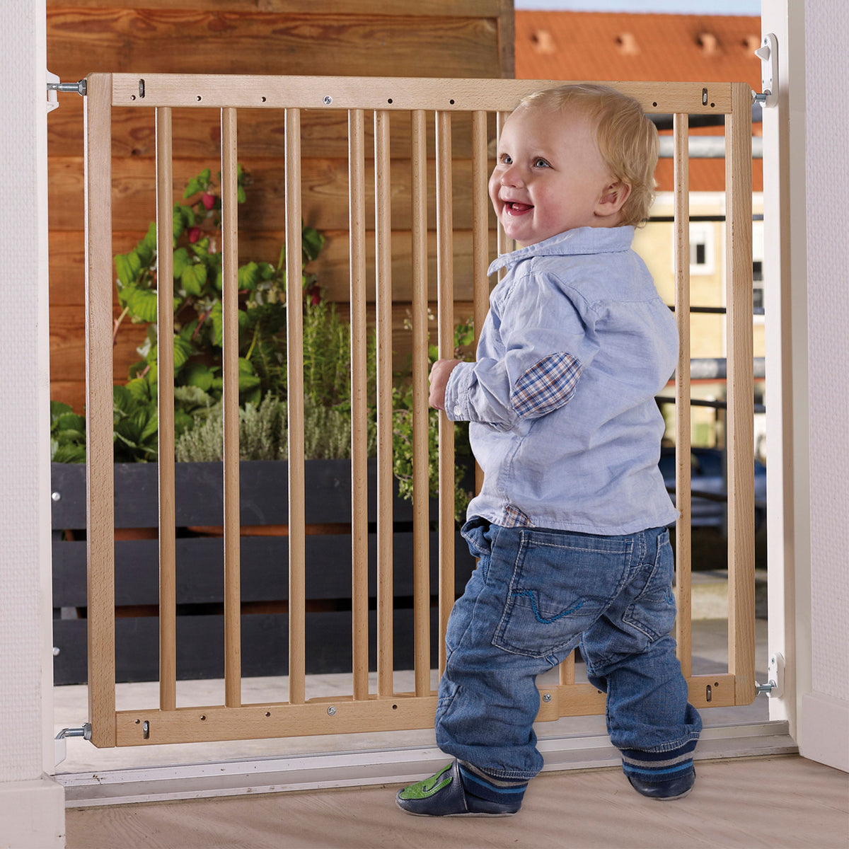 BabyDan MultiDan Wall Mount 23.9-40.1" Doorway Safety Gate, Beechwood (2 Pack)