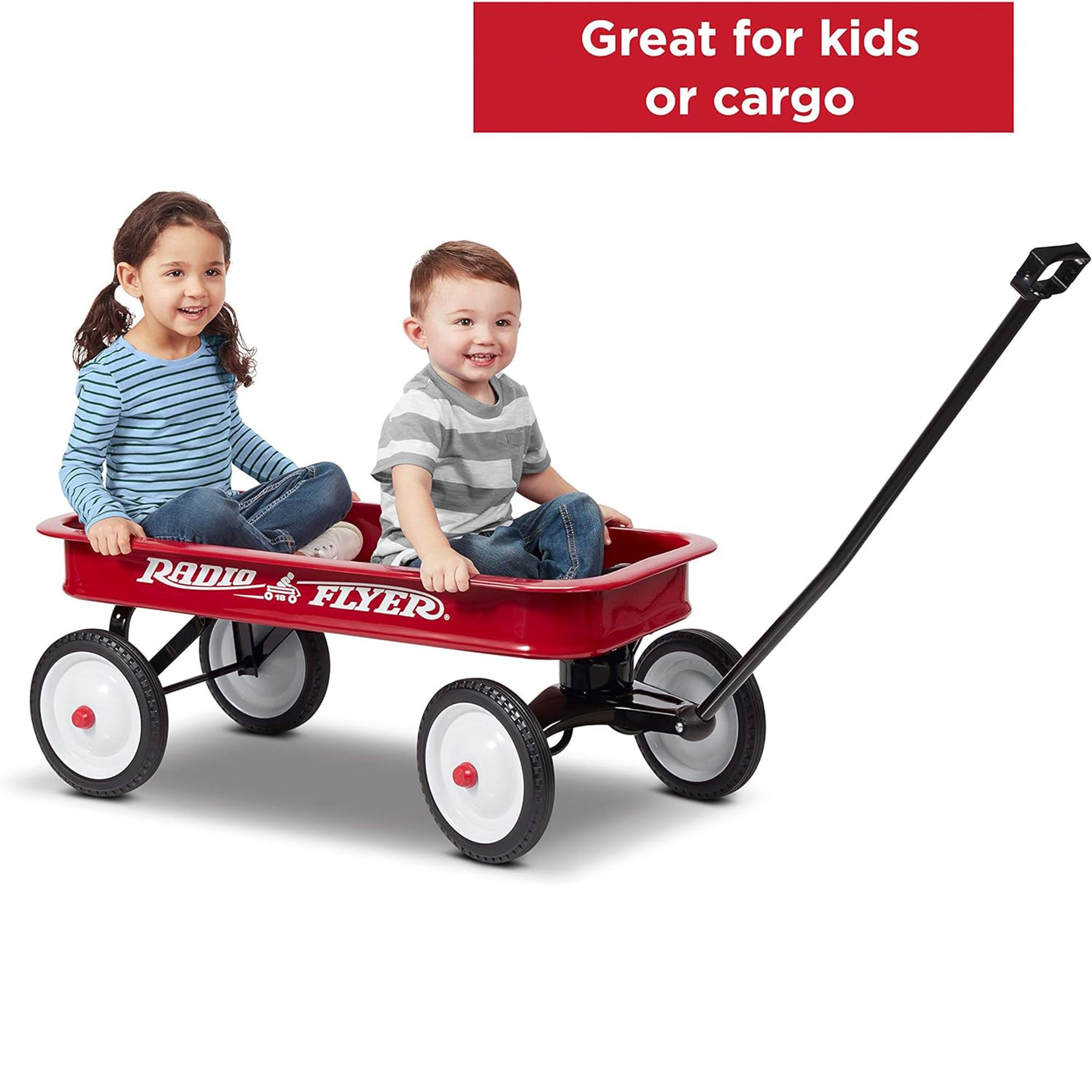 Radio Flyer 10 Inch Steel Wheels Classic Design Kids Red Wagon(Open Box)(2 Pack) - VMInnovations