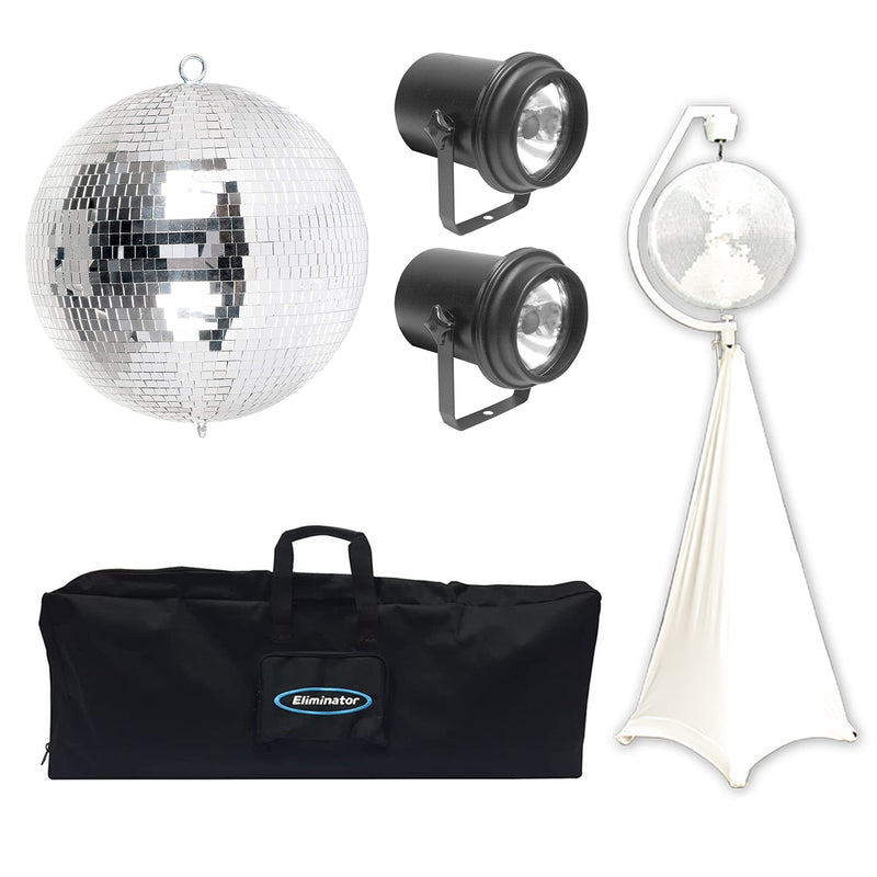 Eliminator Lighting Disco Ball w/ Motor & 2 Spot Lights & Tripod Stand & Bag