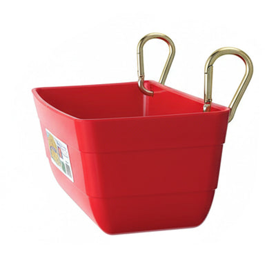 Little Giant 4.5 Quart Heavy Duty Feed Trough Bucket Fence Feeder, Red (2 Pack) - VMInnovations