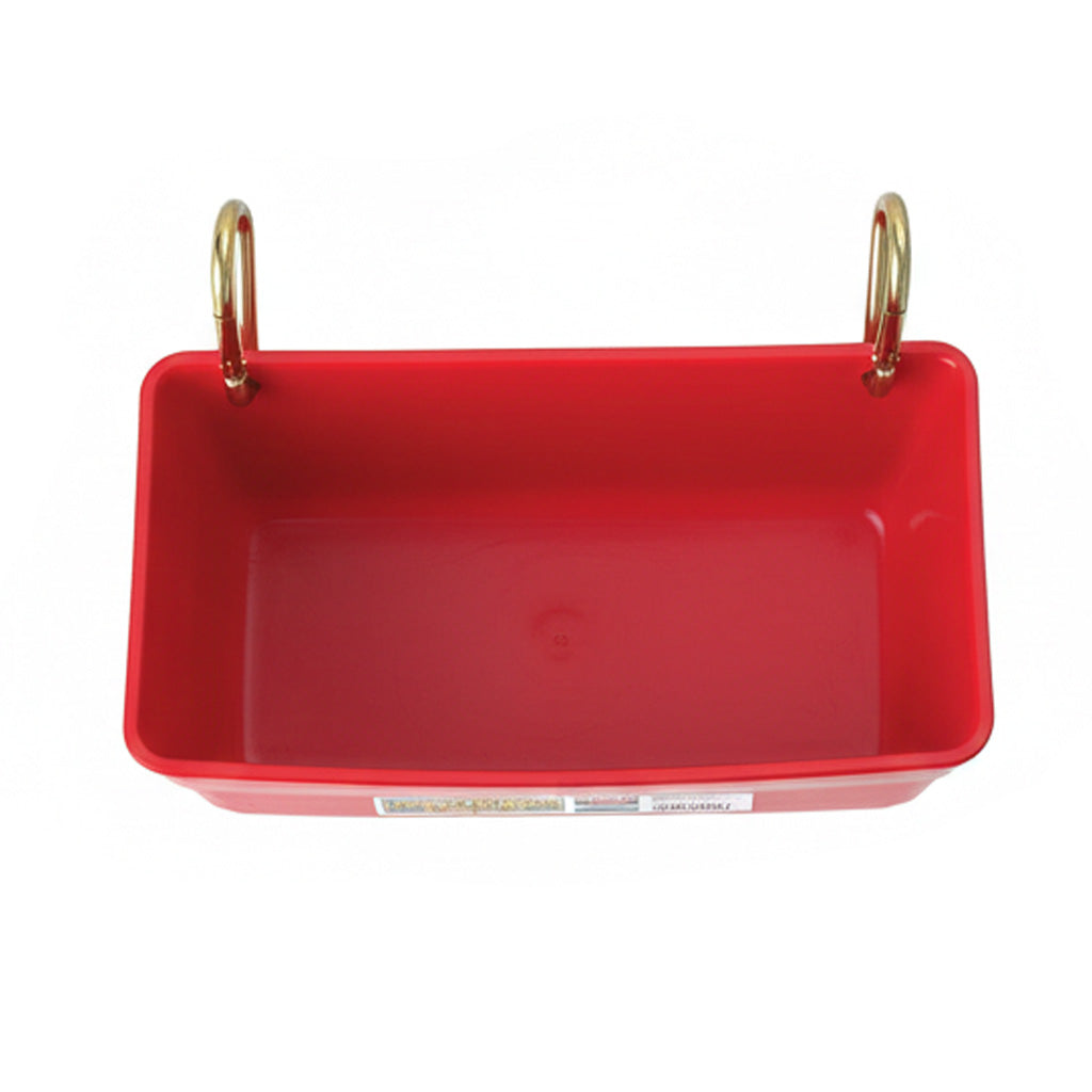 Little Giant 4.5 Quart Heavy Duty Feed Trough Bucket Fence Feeder, Red (2 Pack)
